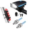 LED Cycle Front Light with Tail Light and LED Tyre Valve Lights (1)