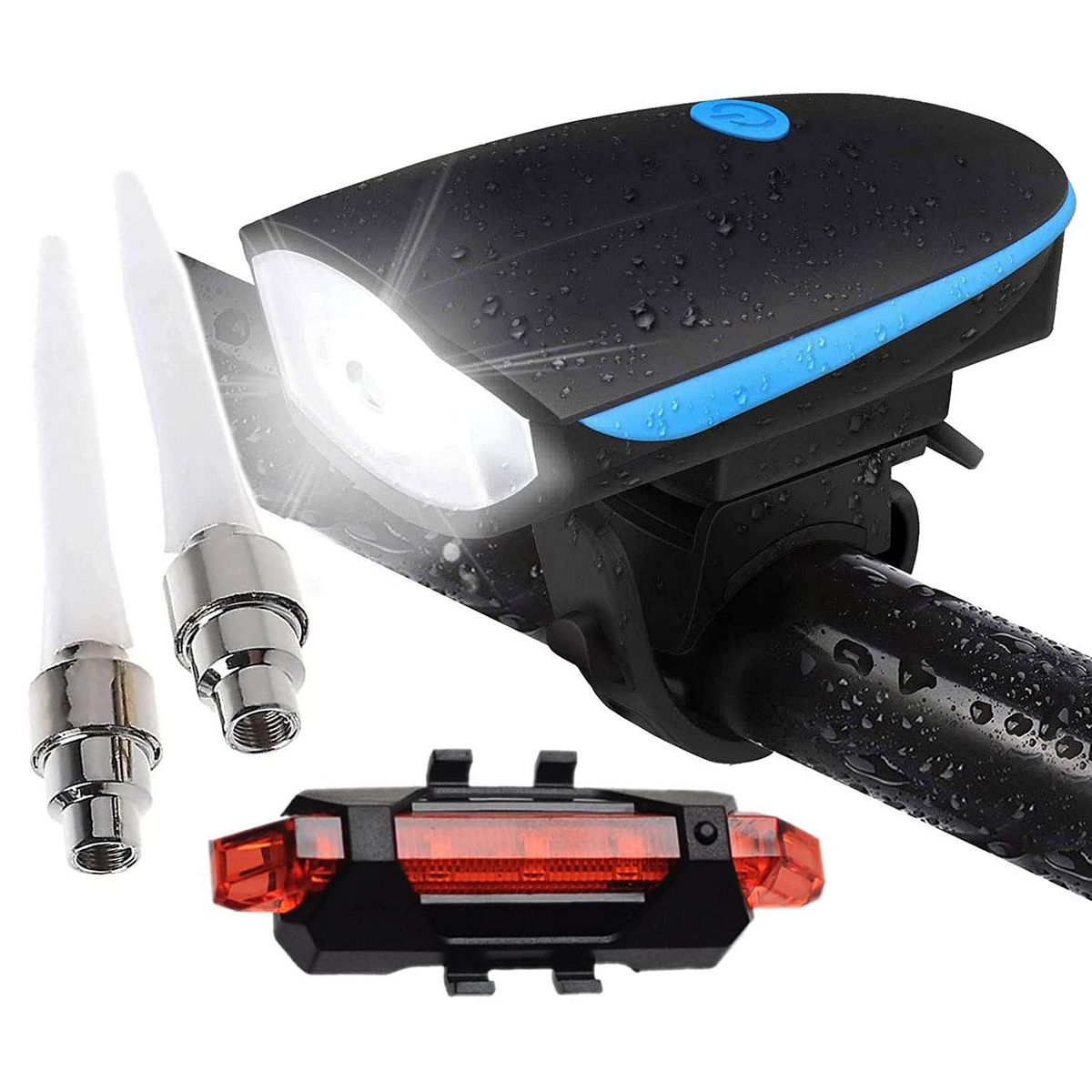 DSTECHBAR Cycle Headlight With Taillight, Both USB Chargeable Waterproof, Bicycle  Combo  LED Front Rear Light Combo