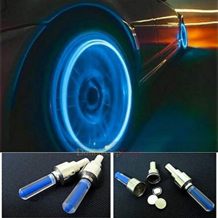ONTRACK LEDs Firefly Motion Sensor Wheel Valve Cap for Bicycle, Motorcycle and Cars (Blue) Set of 2 (3)