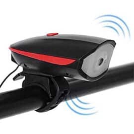 OnTrack 2-in-1 USB Rechargeable Bicycle Horn Light (3 modes) having LED Front Light (Black, Red) Cycle Lights & Reflectors