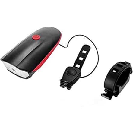 OnTrack 2 in 1 USB Rechargeable Bicycle Horn Light (3 modes) having LED Front Light (Black, Red) Cycle Lights & Reflectors (2)