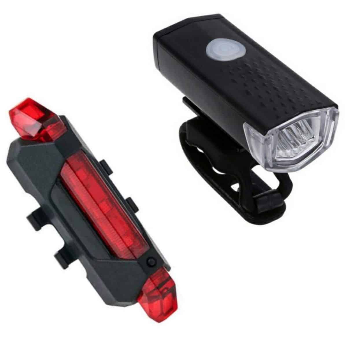 OnTrack Combo of Rechargeable LED Cycle Light and Cycle Tail Light Cycle Light LED for Bicycle (Pack of 2 Lights) (1)