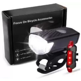 OnTrack Rechargeable Cycle Head Light And Back Tail Light In 3 Different Modes (Black, Red)